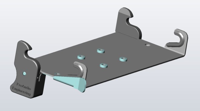 Metal mounting bracket with hooks and spacers