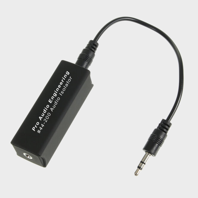 Black 3.5mm audio isolator with cable